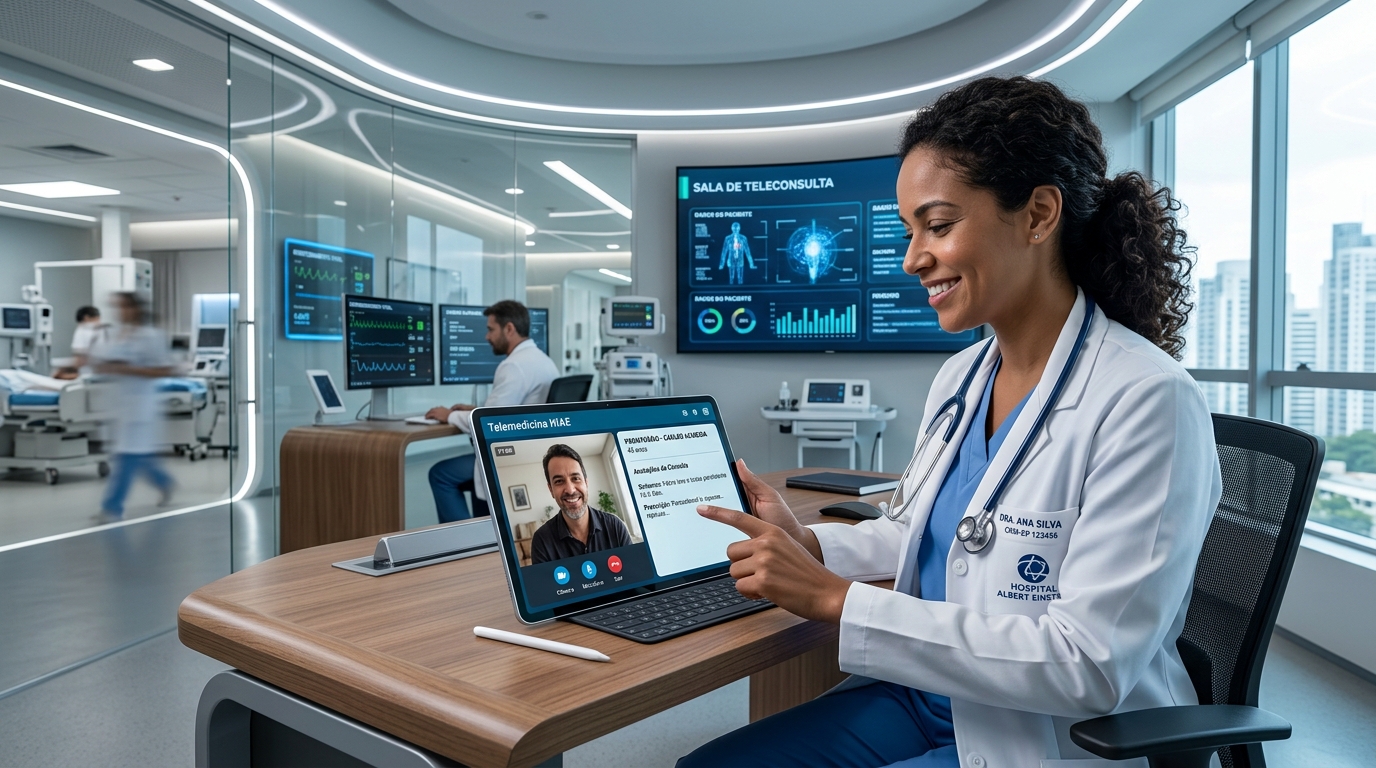 Médico analisando informações do paciente