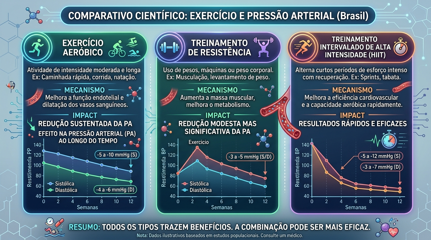 Comparação diferentes exercícios